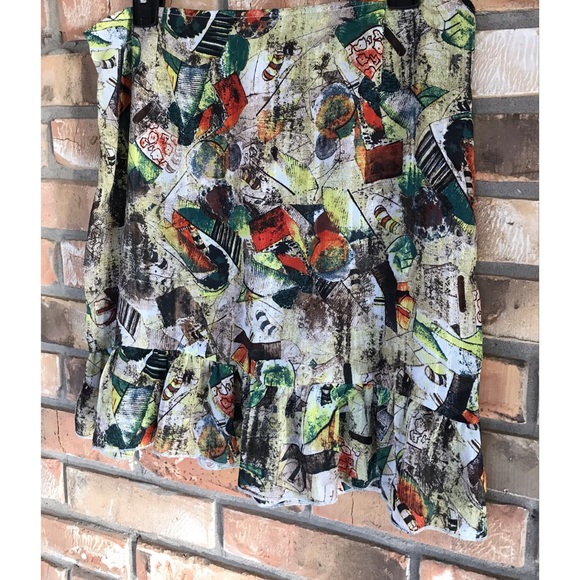 Pretty Little Thing Multicolored Ruffled Bottom Mini Skirt Size 10 - Picture 5 of 8